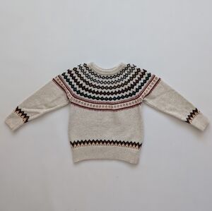 GAP Toddler Crew Neck Knit Sweater With Fair Isle Pattern